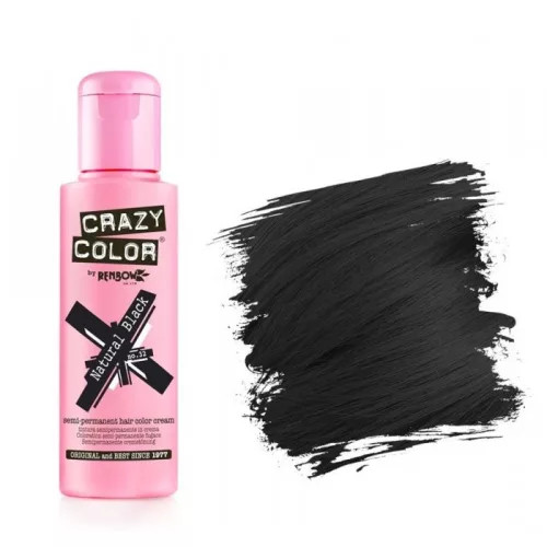 Crazy Color hajszínező krém 32 Natural Black 100ml