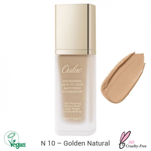 Oulac Nourishing Skin to Skin Matching Foundation pumpás alapozó 30ml No. N-10 Golden Natural