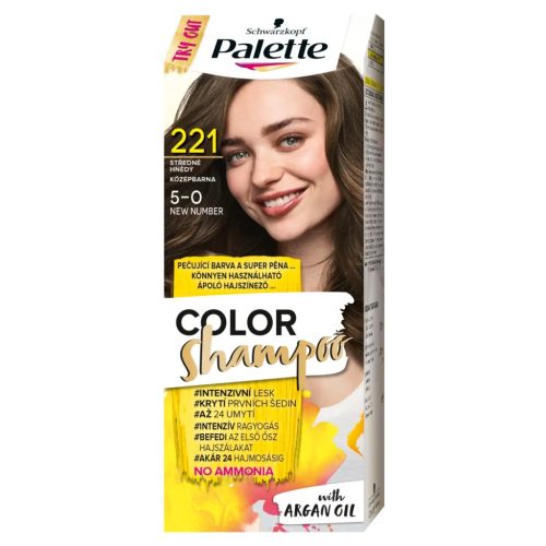 Palette Color Shampoo hajfesték 221 (5-0) középbarna 70ml