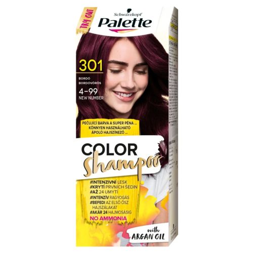 Palette Color Shampoo hajfesték 301 (4-99) bordóvörös 70ml