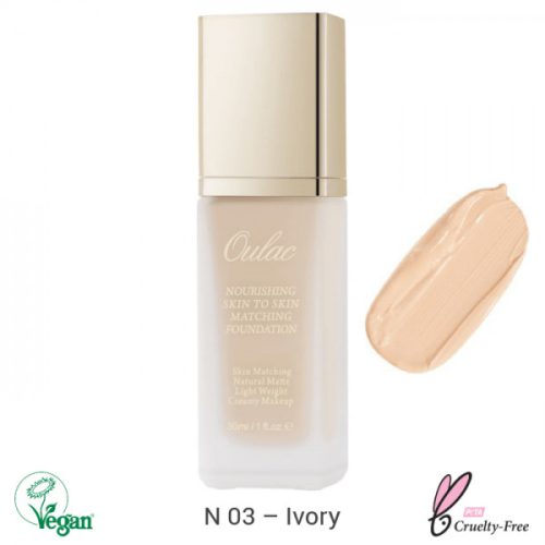 Oulac Nourishing Skin to Skin Matching Foundation pumpás alapozó 30ml No. N-03 Ivory