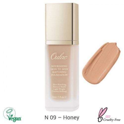 Oulac Nourishing Skin to Skin Matching Foundation pumpás alapozó 30ml No. N-09 Honey